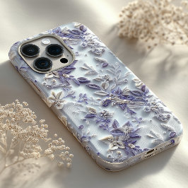 Aangepaste Geborduurde Bloemen iPhone Case met Mot