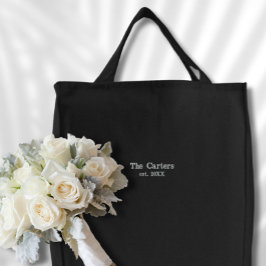 Aangepaste geborduurde bruiloft Canvas tas