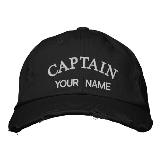 Aangepaste geborduurde Captain Sjabloon Pet (Voorkant)