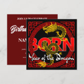 AANGEPASTE GEBOREN IN HET JAAR VAN DE DRAAK VERJAA KAART (Voorkant / Achterkant)