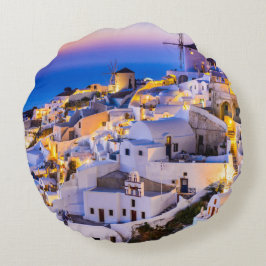 Aangepaste geborsteld Polyester Rond Sierkussen Oi Kussen