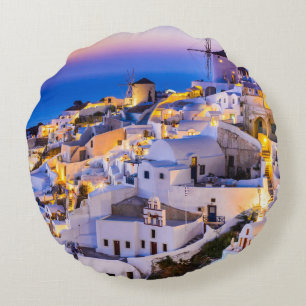 Aangepaste geborsteld Polyester Rond Sierkussen Oi Rond Kussen