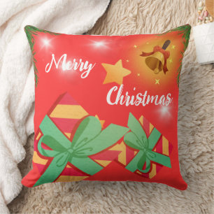 Aangepaste geborsteld Sierkussen Vrolijk kerstfees