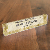 Aangepaste Geborstelde Gouden Kantoor | Profession Naambordje (Zijkant)