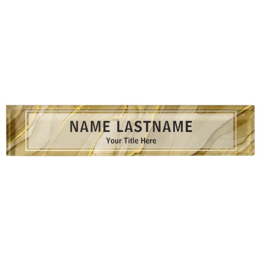 Aangepaste Geborstelde Gouden Kantoor | Profession Naambordje (Voorkant)