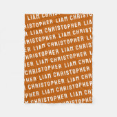 Aangepaste gebrande Sinaasappel Gepersonaliseerde  Fleece Deken (Voorkant)