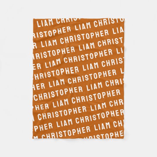 Aangepaste gebrande Sinaasappel Gepersonaliseerde  Fleece Deken (Voorkant)