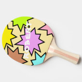 Aangepaste gebrandmerkt Kleurrijke Comic Name Typo Tafeltennisbatje (Zijkant)