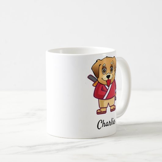 Aangepaste gebruikersnaam | Cute Samurai Pet Koffiemok (Voorkant rechts)