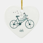Aangepaste gebufferde bike Butterflies, bloemen en Keramisch Ornament (Voorkant)