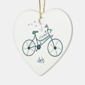Aangepaste gebufferde bike Butterflies, bloemen en Keramisch Ornament (Links)