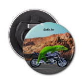 Aangepaste Gecko Rider op Motorcycle Desert Highwa Button Flesopener (Voorkant)