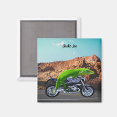 Aangepaste Gecko Rider op Motorcycle Desert Highwa Magneet (Voorkant / Achterkant)