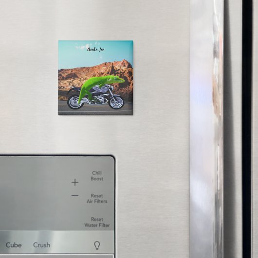 Aangepaste Gecko Rider op Motorcycle Desert Highwa Magneet (Insitu (Koelkast))