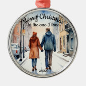 Aangepaste gedateerde City Streets Hedgehogs One I Metalen Ornament (Voorkant)