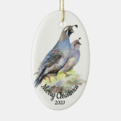 Aangepaste gedateerde kerst Waterverf Californië k Keramisch Ornament (Rechts)