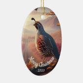 Aangepaste gedateerde kerst Waterverf Californië k Keramisch Ornament (Rechts)
