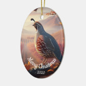 Aangepaste gedateerde kerst Waterverf Californië k Keramisch Ornament (Links)