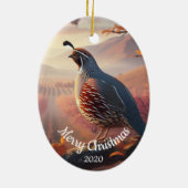 Aangepaste gedateerde kerst Waterverf Californië k Keramisch Ornament (Achterkant)