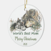 Aangepaste gedateerde Kerstmis Wereld's Beste Moed Keramisch Ornament (Links)