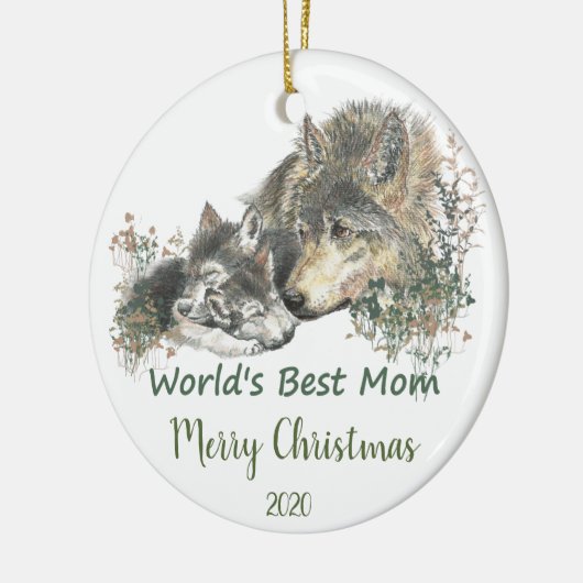 Aangepaste gedateerde Kerstmis Wereld's Beste Moed Keramisch Ornament (Links)