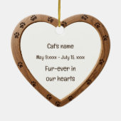 Aangepaste gedateerde naam Foto gepolijst houten h Keramisch Ornament (Achterkant)