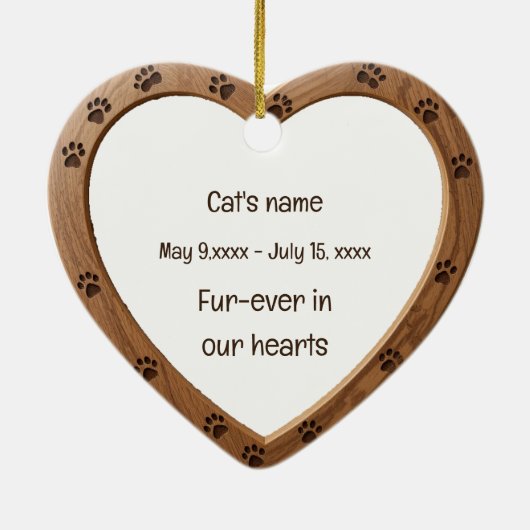 Aangepaste gedateerde naam Foto gepolijst houten h Keramisch Ornament (Achterkant)