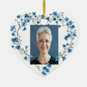 Aangepaste gedateerde naam Foto Waterverf Flower Keramisch Ornament (Voorkant)