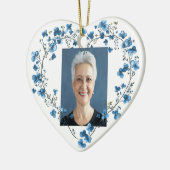 Aangepaste gedateerde naam Foto Waterverf Flower Keramisch Ornament (Links)