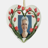 Aangepaste gedateerde naam Foto Waterverf Flower Keramisch Ornament (Rechts)