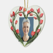 Aangepaste gedateerde naam Foto Waterverf Flower Keramisch Ornament (Links)