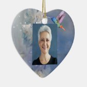 Aangepaste gedateerde naam Foto Waterverf Flower Keramisch Ornament (Rechts)