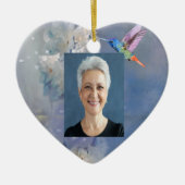 Aangepaste gedateerde naam Foto Waterverf Flower Keramisch Ornament (Voorkant)