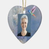 Aangepaste gedateerde naam Foto Waterverf Flower Keramisch Ornament (Links)