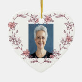 Aangepaste gedateerde naam Foto Waterverf Flower Keramisch Ornament (Voorkant)