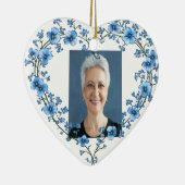 Aangepaste gedateerde naam Foto Waterverf Flower Keramisch Ornament (Rechts)