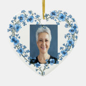 Aangepaste gedateerde naam Foto Waterverf Flower Keramisch Ornament (Voorkant)