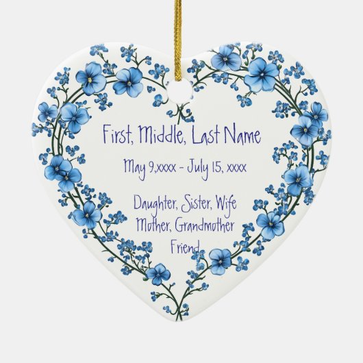 Aangepaste gedateerde naam Foto Waterverf Flower Keramisch Ornament (Achterkant)