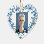 Aangepaste gedateerde naam Foto Waterverf Flower Keramisch Ornament (Links)