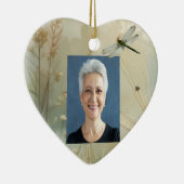 Aangepaste gedateerde naam Foto Waterverf Flower Keramisch Ornament (Rechts)