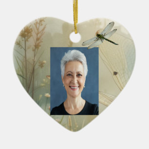 Aangepaste gedateerde naam Foto Waterverf Flower Keramisch Ornament