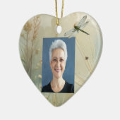 Aangepaste gedateerde naam Foto Waterverf Flower Keramisch Ornament (Links)