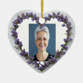 Aangepaste gedateerde naam Foto Waterverf Flower Keramisch Ornament (Voorkant)