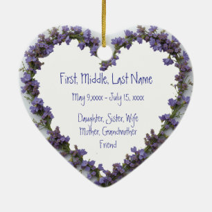 Aangepaste gedateerde naam Foto Waterverf Flower Keramisch Ornament