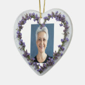 Aangepaste gedateerde naam Foto Waterverf Flower Keramisch Ornament (Links)