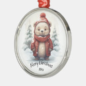 Aangepaste gedateerde Schattigee Winter Beer Anima Metalen Ornament (Links)