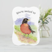 Aangepaste gedateerde verjaardagsfeest Robin Bird  Kaart (Staand voorkant)