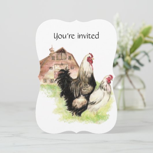 Aangepaste gedateerde verjaardagsfeestje kip boerd kaart (Staand voorkant)