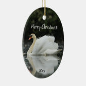 Aangepaste gedateerde zwaan Vogel Dier Wildlife Keramisch Ornament (Rechts)