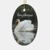 Aangepaste gedateerde zwaan Vogel Dier Wildlife Keramisch Ornament (Links)